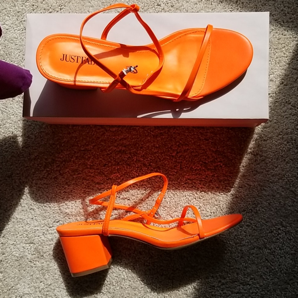 Bright orange sandals